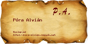 Póra Alvián névjegykártya